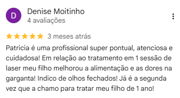 Avaliação real no Google Meu Negócio de Patrícia Mendonça