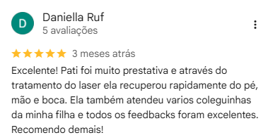 Avaliação real no Google Meu Negócio de Patrícia Mendonça