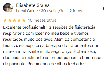 Avaliação real no Google Meu Negócio de Patrícia Mendonça
