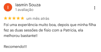 Avaliação real no Google Meu Negócio de Patrícia Mendonça