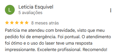 Avaliação real no Google Meu Negócio de Patrícia Mendonça
