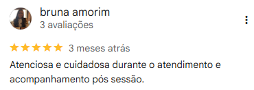 Avaliação real no Google Meu Negócio de Patrícia Mendonça