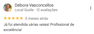 Avaliação real no Google Meu Negócio de Patrícia Mendonça